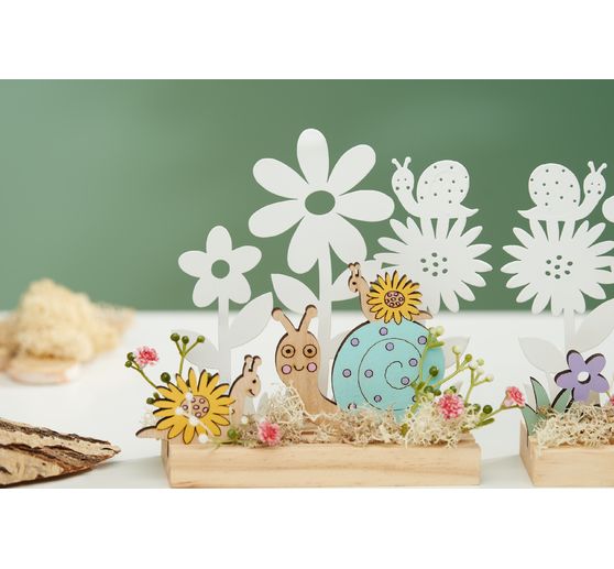 VBS Wooden building kit with metal flowers "Snails"