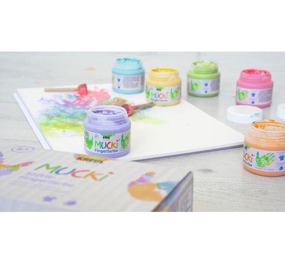 MUCKI Pastelle finger paint, set of 6
