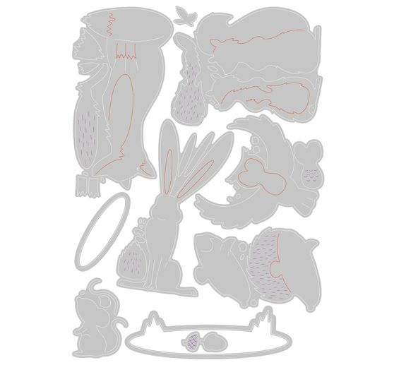 Výseková šablona Sizzix Thinlits "Lesní zvířata"