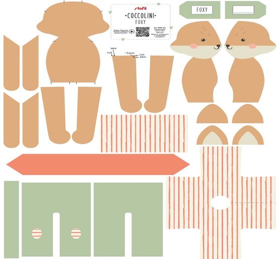 Cuddly toy sewing craft kit Coccolini "Foxy"