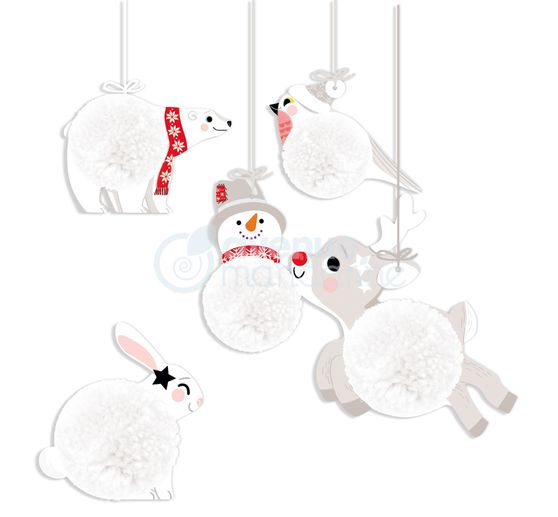 Kreativní box "bambulky vánoční visačka"