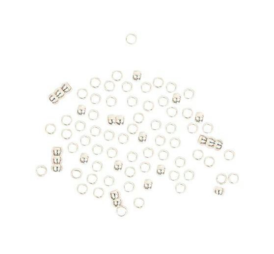 Krimpovací korálky, stříbrné, 2 mm