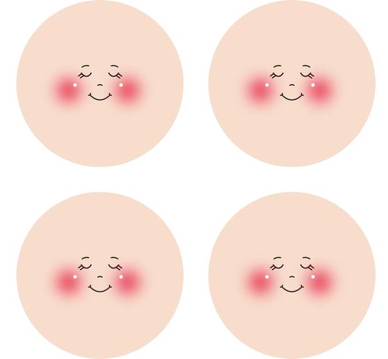 Tváře na trikotové tkanině "Lisa", Ø 4 cm