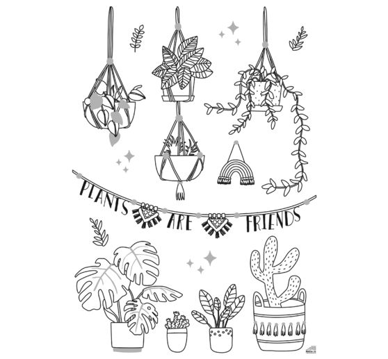 Window decoration templates "Bloom & Grow"