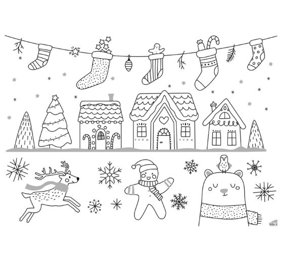 Window decoration templates "Cosy Winter"