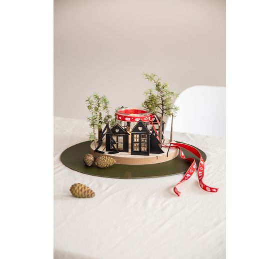 Printed ribbon "Houses and trees"