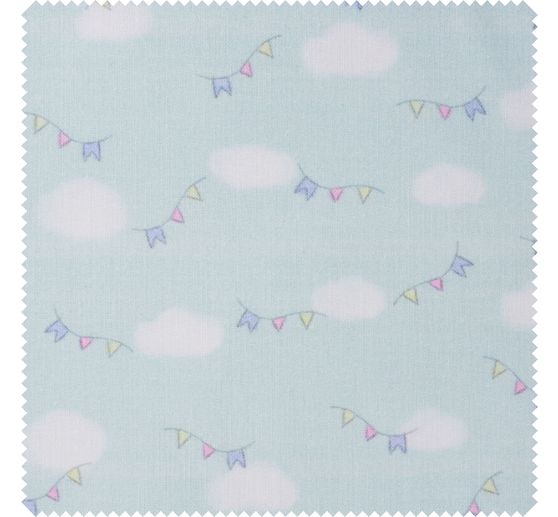 Cotton fabric "Flags and clouds"