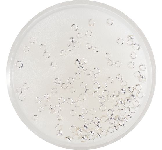 Krimpovací korálky, stříbrné, 2 mm