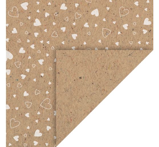 Natural cardboard "Hearts White"