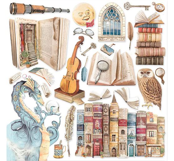 Scrapbook block "Vintage Library"