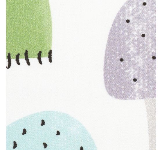 Tkanina se saténovým motivem "Barevné houby"