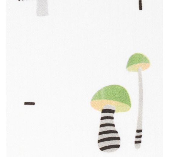 Látka se saténovým motivem "Malé barevné houby"