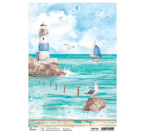 Slaměné hedvábí s motivem "Seashore"