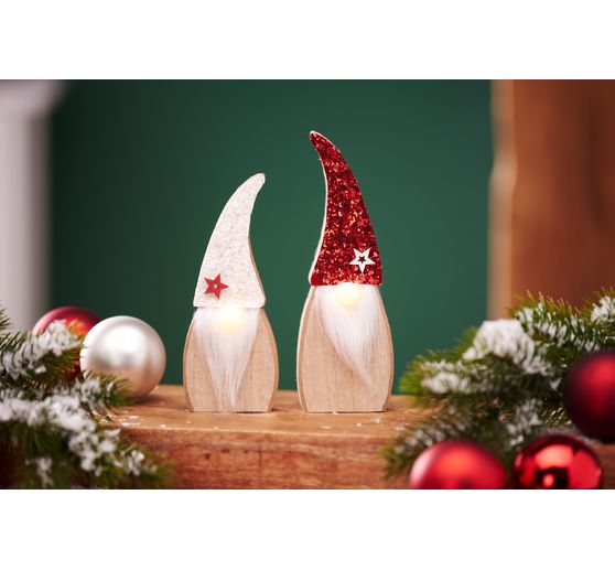 VBS Wooden gnome with LED nose