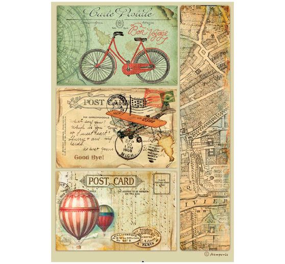 Sada 6 slámových hedvábí s motivem "Cesta kolem světa