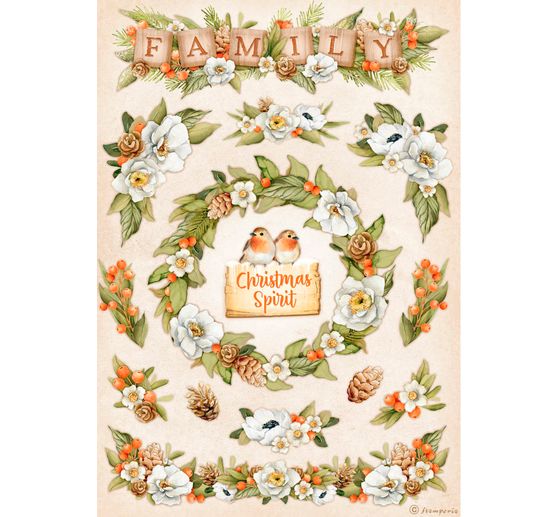 Slámová hedvábí s motivem "Winter Valley - Christmas Spirit