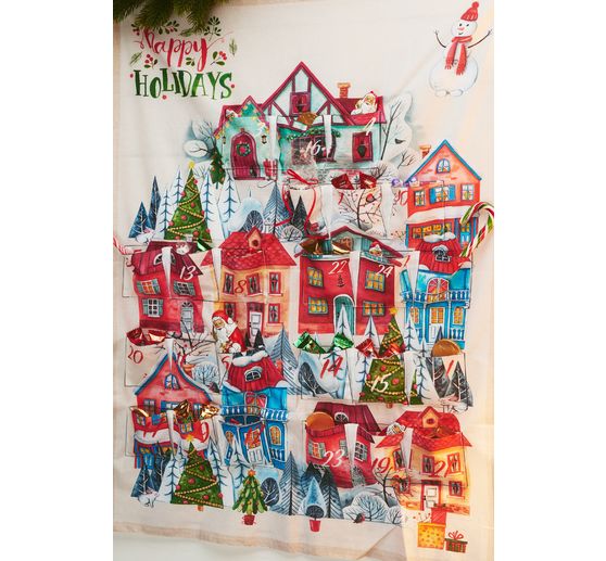 Advent calendar fabric panel "Houses