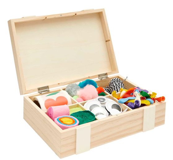 Wooden box / storage box with 6 compartments