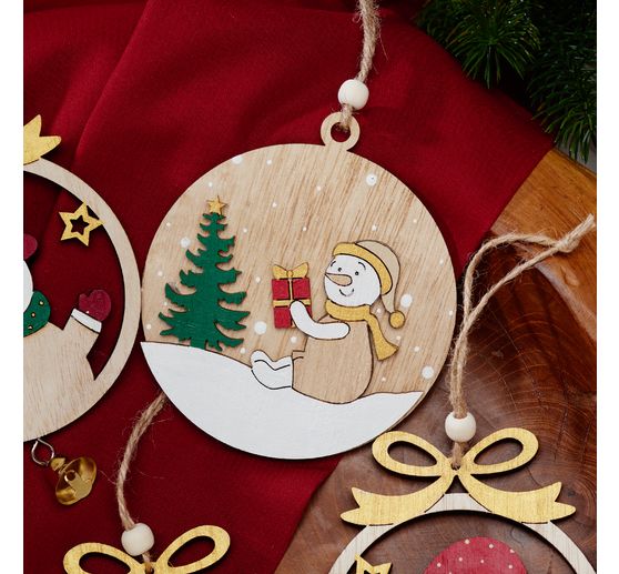 VBS Wooden decoration pendant "Snowman"