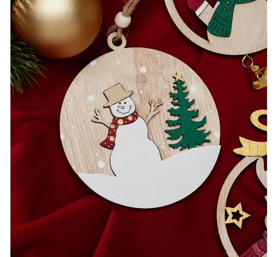 VBS Wooden decoration pendant "Snowman"