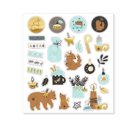 "Zima" sada třpytivých samolepek