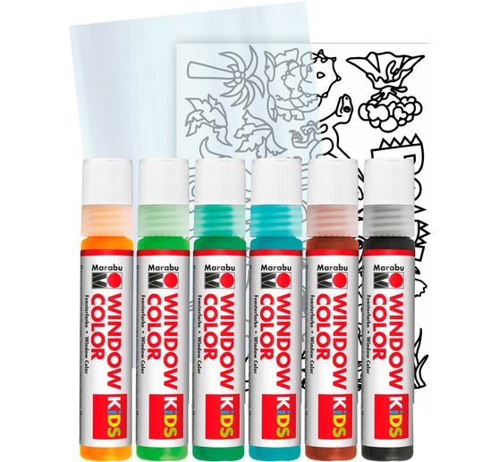 Sada Window Color Marabu KiDS "Dinosauři"