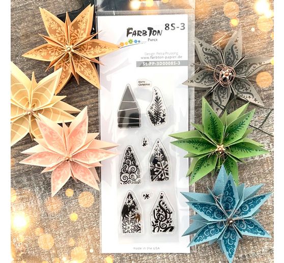 Silikonové razítko pro skládací hvězdu malé "Vánoce"