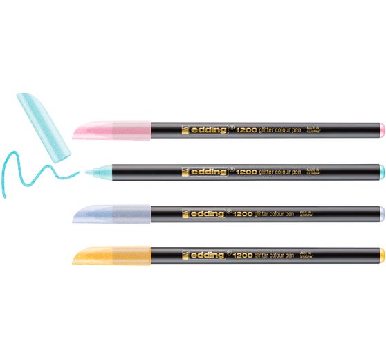 edding 1200 třpytky fixy s vláknovým hrotem pastelová