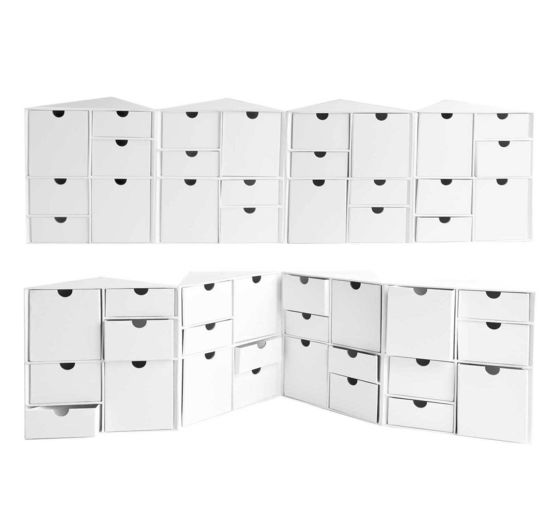 Folding cabinet with 24 drawers