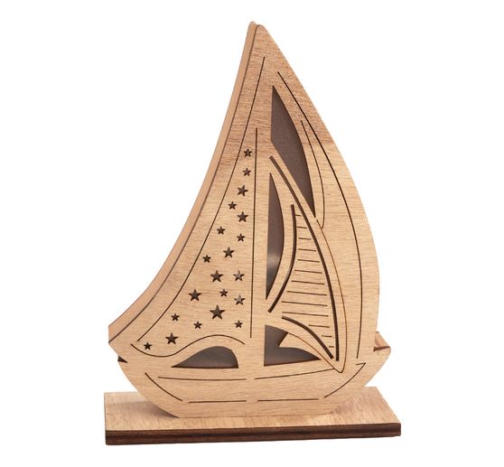 Dřevěná plachetnice VBS, včetně LED diody