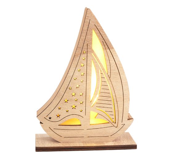 Dřevěná plachetnice VBS, včetně LED diody