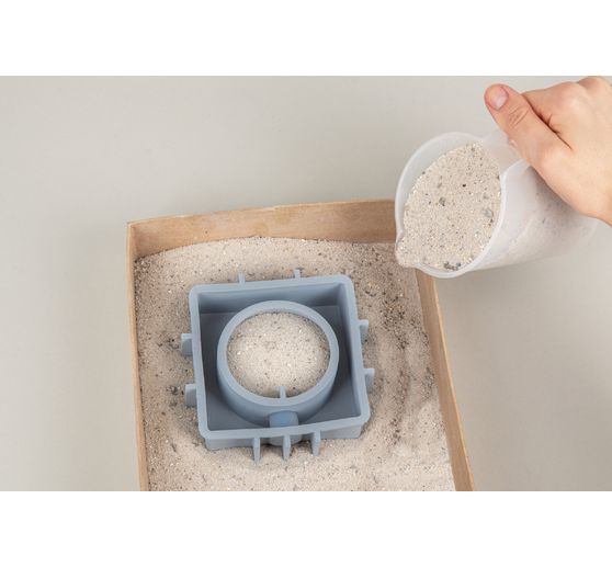 Silicone casting moulds "Vase square with circle"