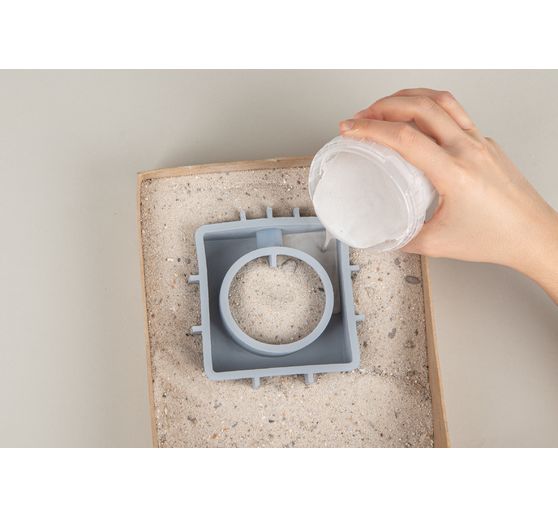 Silicone casting moulds "Vase square with circle"