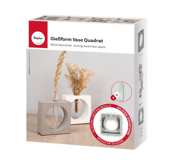 Silicone casting moulds "Vase square with circle"