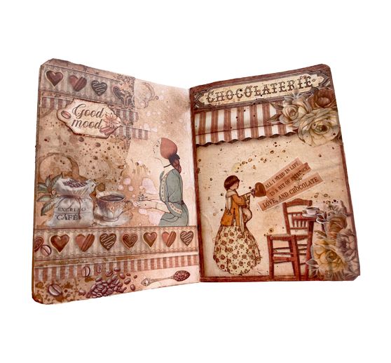 Motif straw silk silk backgrounds "Coffee and Chocolate"