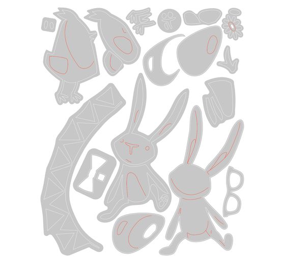 Výseková šablona Sizzix Thinlits "Bunny + Chick by Tim Holtz"