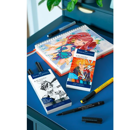 Faber-Castell Pitt Artist Pen Manga Shônen Set, 6 pens
