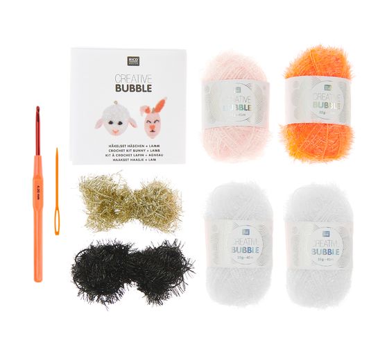 Rico Design Creative Bubble crochet kit "Bunny + Lamb"