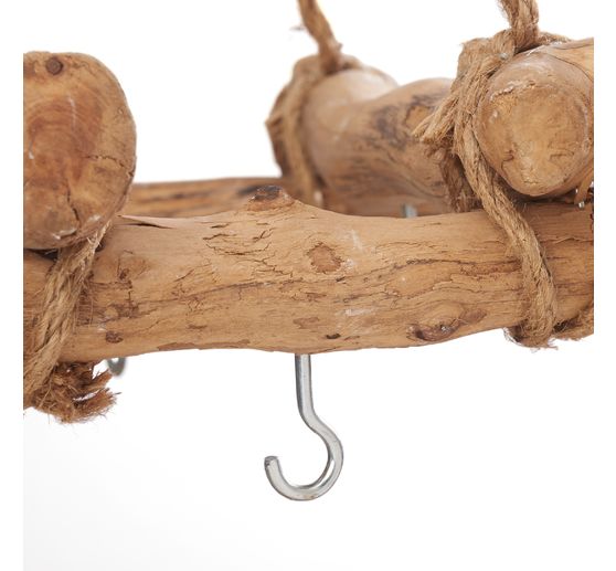 Wooden decorative ladder with eyelets, for hanging