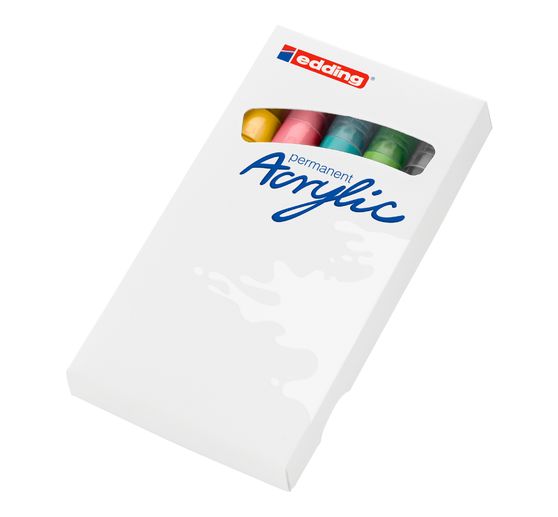 edding 5100 Acrylic "Acrylic marker - Pastel", Medium, set of 5