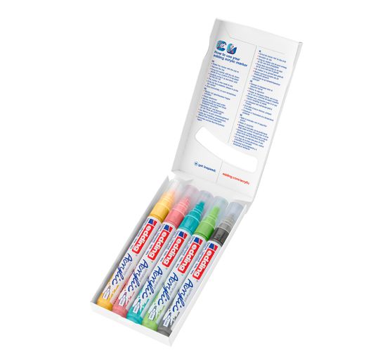 edding 5100 Acrylic "Acrylic marker - Pastel", Medium, set of 5