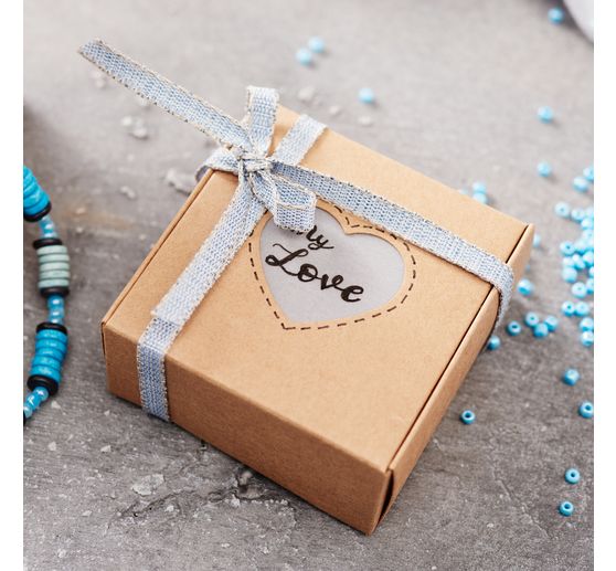 VBS Folding box "Square with heart", 5 pieces