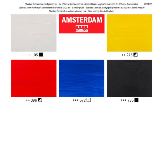 Talens AMSTERDAM Acrylic paint set "Starter" incl. 3 dosing tips