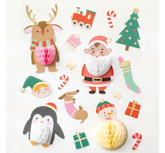 Honeycomb ball samolepka "Vánoce"