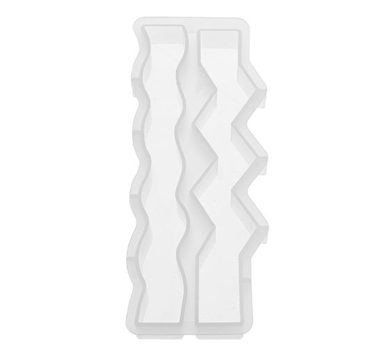 Silicone candle mould "Wave zigzag" with wick and wick needle