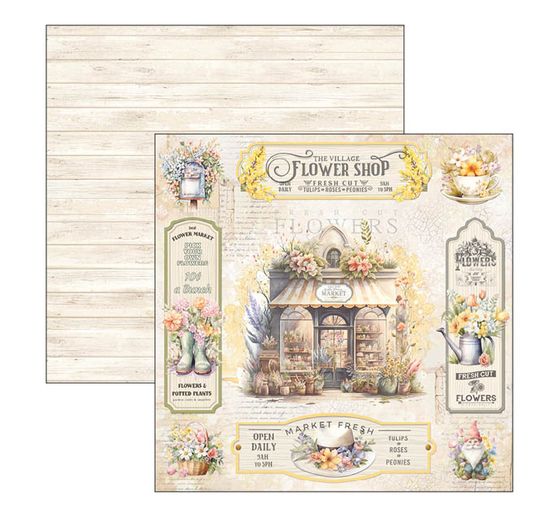 Scrapbookový papír "Květinářství"