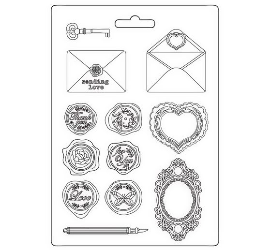 3D Texture form "Shabby Rose - Letters & Seals"