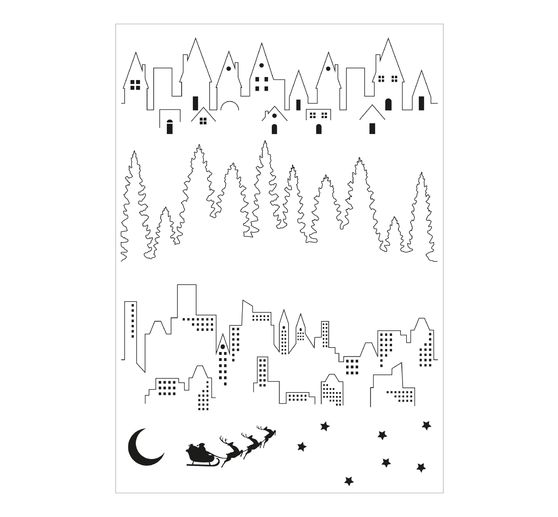 Sada průhledných razítek Sizzix "Cosmopolitan - The View by Stacey Park"