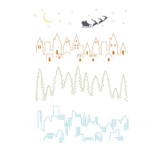 Sada průhledných razítek Sizzix "Cosmopolitan - The View by Stacey Park"