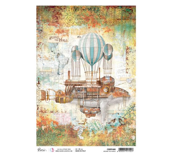 Motif straw silk "Coral Reef - Around the Seawold"